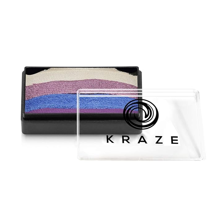 Kraze FX Dome Stroke - Fairydust (25 gm), Professional 1-Stroke Split Cake, Hypoallergenic, Non-Toxic, Water Activated Face & Body Painting Makeup Supplies for Sensitive Skin, Kid Safe, Adults