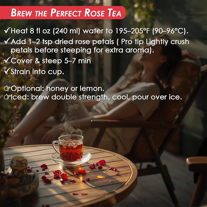 Cure Wid Pure Certified Organic Dried Rose Petals 4 oz Food-Grade Edible Rose Petals for Tea,Cocktails,Baking,Skincare & DIY - Sun-Dried,Non-GMO,Gluten & Chemical-Free Edible Flowers in Resealable Bag