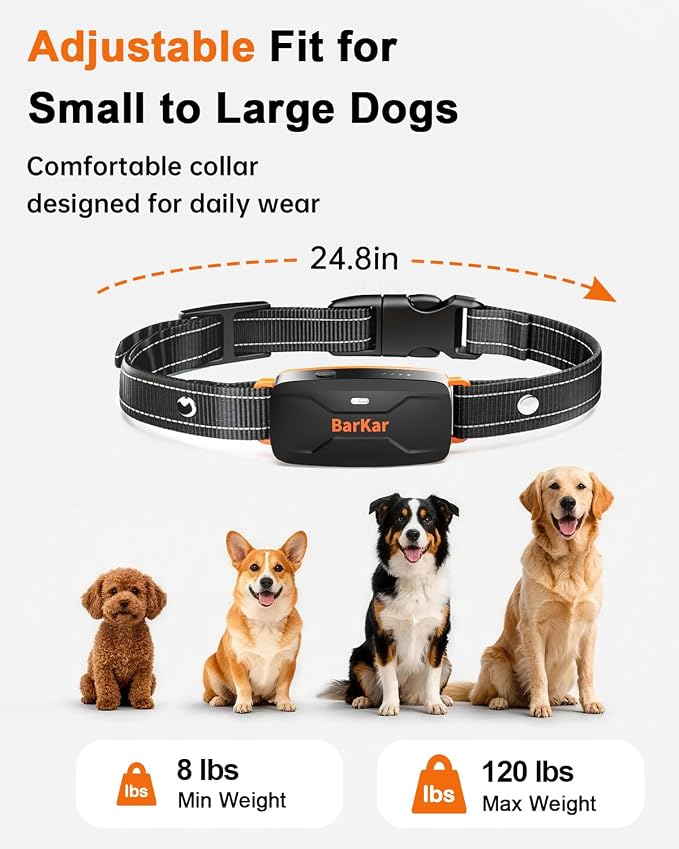 BarKar Dog Shock Collar with 4 Training Modes, IPX7 Waterproof Dog Training Collar with IPX4 Remote, 2600FT Electric Collar with Beep, Shock, Vibration & Shock Boost for All Breeds
