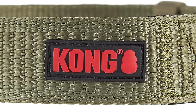 KONG Max HD Ultra Durable Neoprene Padded Dog Collar (Medium, Green)