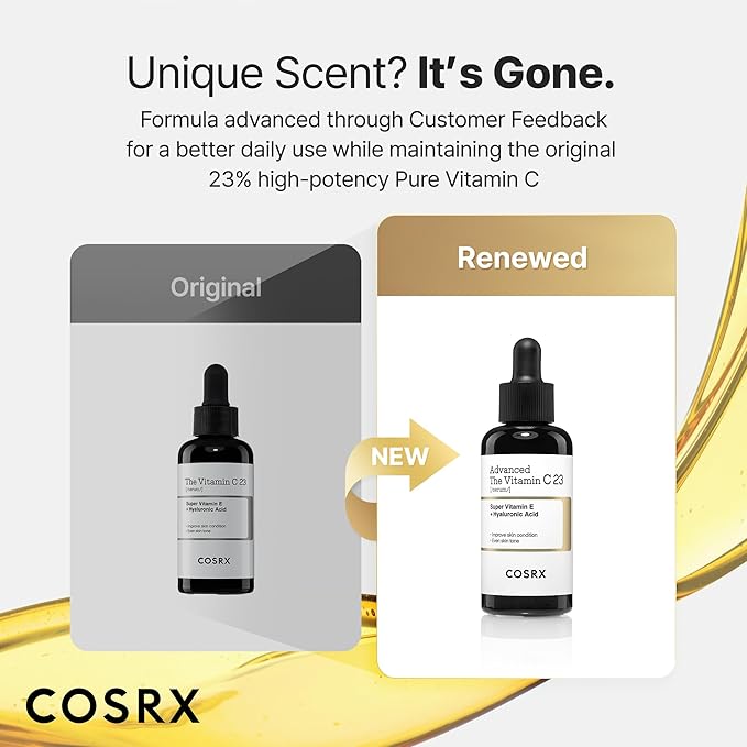 COSRX Advanced Pure Vitamin C 23% Serum with Vitamin E & Glutathione (Renewal), Korean Vitamin C Serum for Fine Lines, Uneven Skin Tone & Dull Skin, 0.7oz, Korean Skin Care