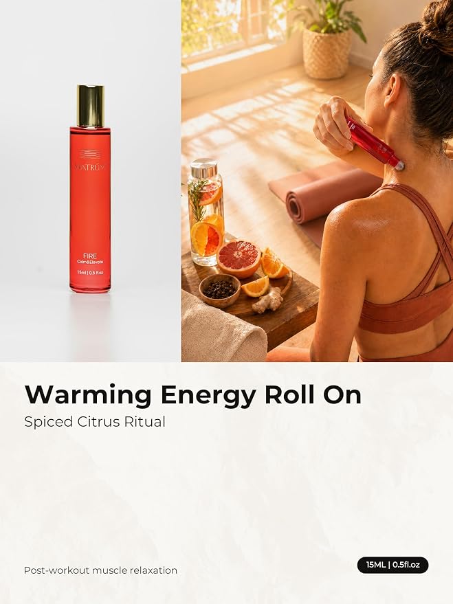 Muscle Relief Essential Oil Roll-On 15ml, Pure Bergamot, Sweet Orange & Cinnamon Oils Blend, Aromatherapy Roller for Sore Muscles & Daily Recovery, Spiced Citrus Scent, Tailored to Your Personality