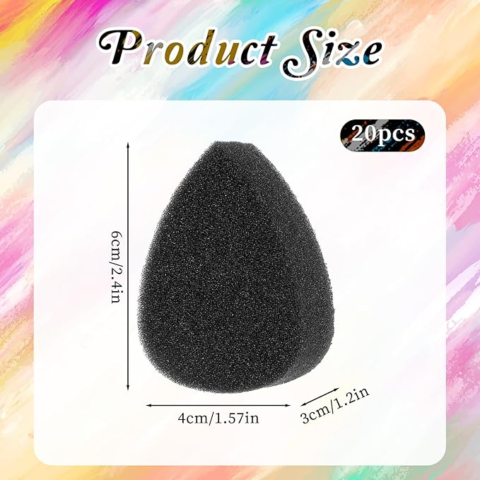 20 Pcs Petal Face Paint Sponge, High Density Face Painting Supplies Droplets Makeup Paint Sponges High Density Black Faces Paintings Kit for Adults Art Work and Body Paintings Halloween Christmas