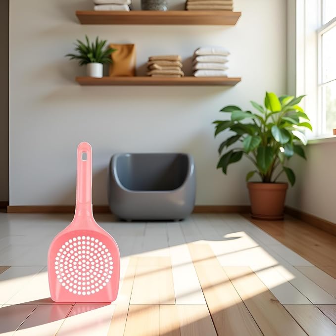 Pink Plastic Cat Litter Scoop Pet Care Sand Waste Scooper Shovel Hollow Cleaning Tool Pet Supplies Easy to Clean Cat Litter Scoops Litter and Housebreaking Pet Supplies