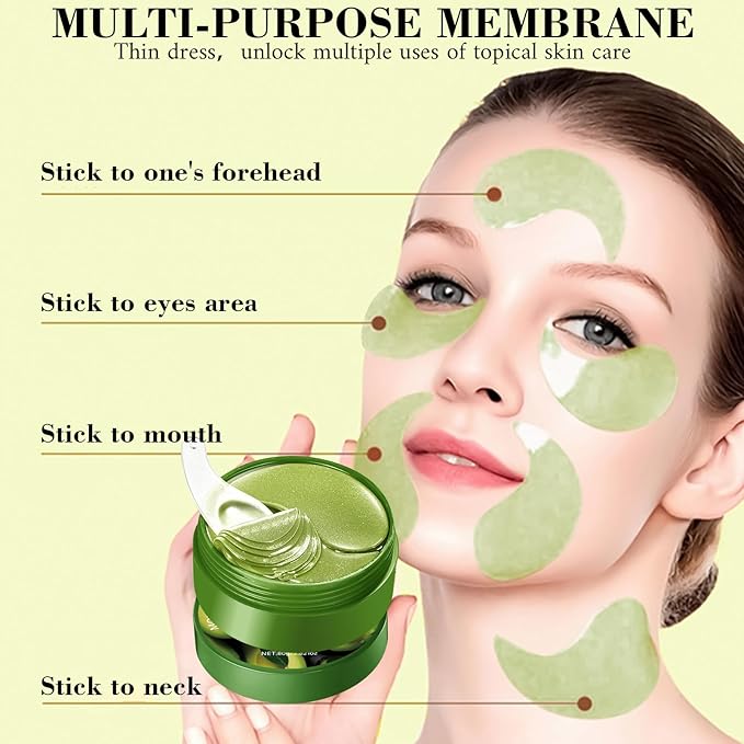 Avocado Under Eye Patches(30 Pairs),Under Eye Mask for Dark Circles, Puffy Eyes,EyeBags and Fine Lines,Made with Aloe Vera, Hyaluronic Acid (Avocado)