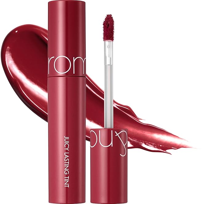 rom&nd Juicy Lasting Tint #12 Cherry Bomb - K-Beauty Vibrant Red Lip Stain for Pure, Glossy, Long-Lasting Hydration & Effortless Natural Radiance