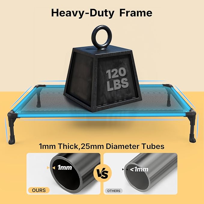Veehoo Cooling Elevated Dog Bed, Portable Raised Pet Cot with Washable & Breathable Mesh, No-Slip Feet Durable Dog Cots Bed for Indoor & Outdoor Use, X Large, CWC1803-XL | Off-ground training platform, portable camping hammock, breathable mesh, easy to...