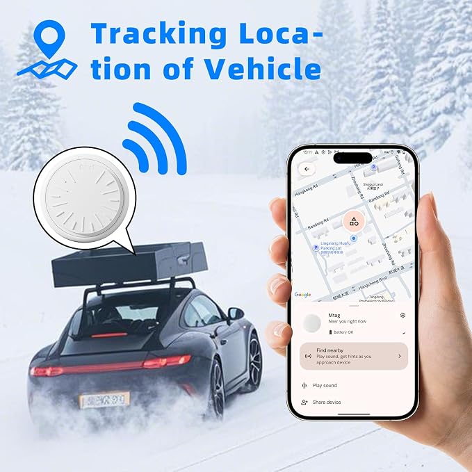 [Apple MFi and Google Certified] (iOS and Android) Air Tracker Tags-4 Pack, Bluetooth Tracker for Find My Device, Replaceable Battery,Item Locator Smart Tag for Keys, Bags, Luggage,Suitcases,White