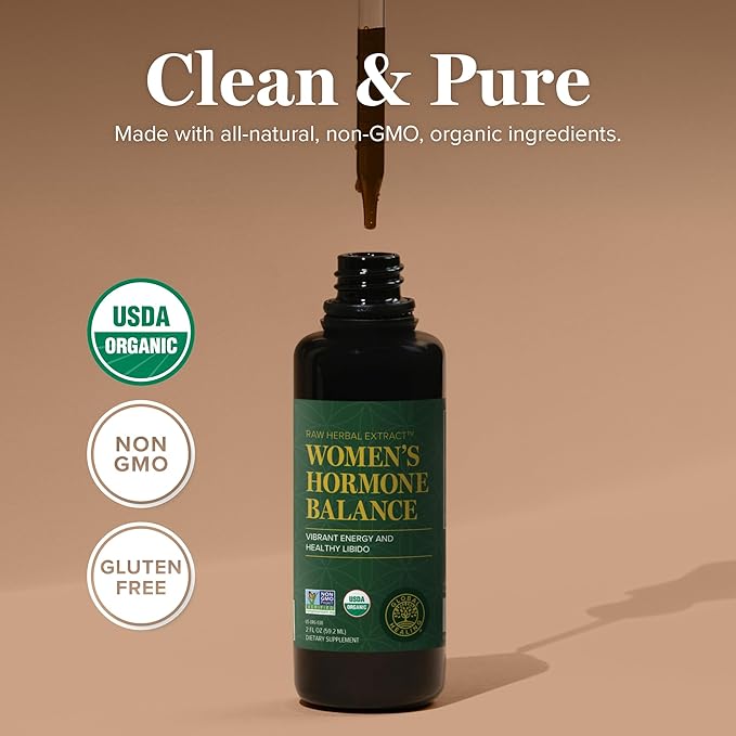 Global Healing – Organic Women’s Hormone Balance Drops – Supports Mood, Vitality & Estrogen Balance - Promote Metabolism Wellness – 2 fl oz