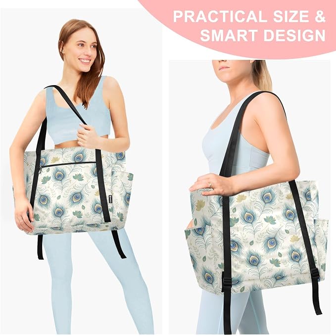 MCHIVER Yoga Bag for Women Men Large Yoga Mat Bag with Adjustable Strap Workout Bags Totes for Pilates Yoga Travel