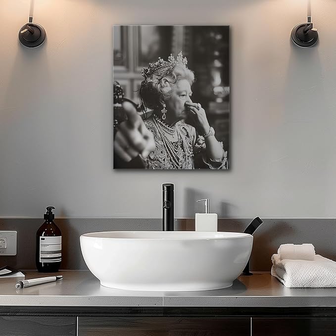 Funny Bathroom Canvas Wall Art, Toilet Paper Humor Poster, 20x24 Inch | Hilarious bathroom comedy decor and modern toilet artwork, gag gift for home, guest bath or office, Humor Style-02