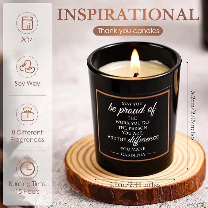 MTLEE 16 Pack Scented Candles Gifts Set Aromatherapy Soy Wax Candles Bulk Scented for Women Men Birthday Bath Yoga Family Gatherings Festive(Inspirational,Black)