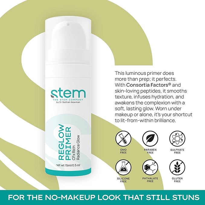 STEM Natural Intelligence ReGlow Primer for Women, Alcohol-Free Toner for Face, Luxury Hydrating Toner for Women, Great for Oily Skin, Facial Skin Care Products, 0.5 oz
