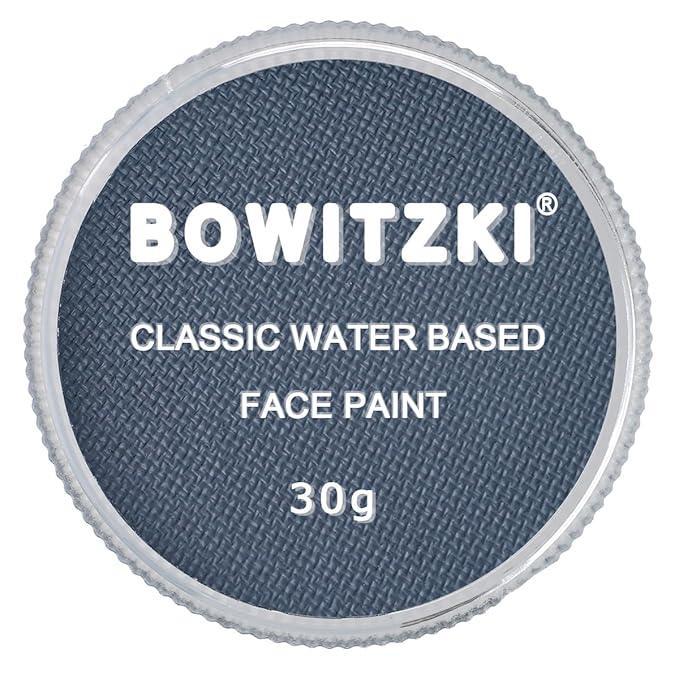 Bowitzki 30g Professional Face Paint Body Paint Water Based Face painting Makeup Safe for Kids and Adults Split Cake Single Color (Grey)