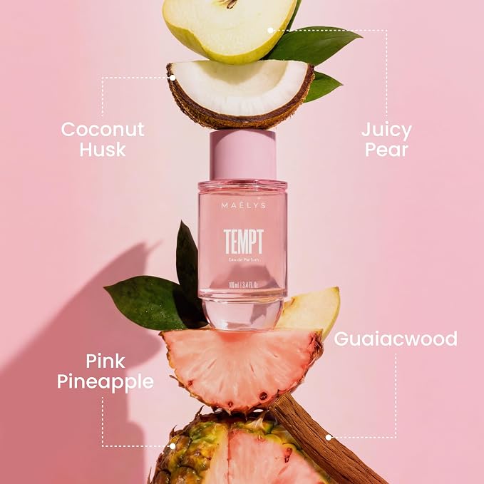 MAËLYS TEMPT Long Lasting Eau de Parfum for Women - Sparkling Citrus, Tropical Fruit & Soft Musk - Luxury Floral Fragrance (100mL)