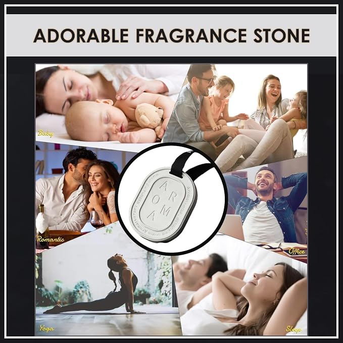 Diatomite Aroma Stone, Non-Electric Ceramic Diffusers and Aromatherapy Fragrance, White Ceramic Diffusers in Car or Desk Office Decor and Small Bathroom at Home (Diatomite Aroma Stone Light Grey)