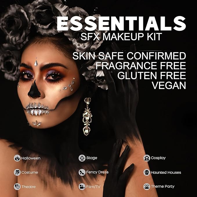 Spirit Gum Adhesive With Remover Combo Kit, Professional Liquid Adhesive and Remover, Special Effects Makeup Face Body Prosthetics Glue, SFX Mkaeup Kit For Halloween Costume Film Theatre