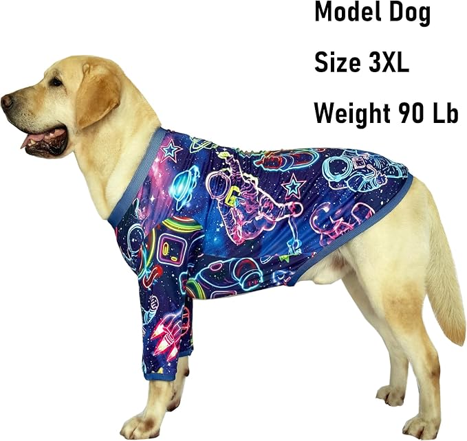 Dog T Shirts with Astronaut Pattern Printed Pet Shirt Softable Pajamas for Large Dogs,Astronaut XL