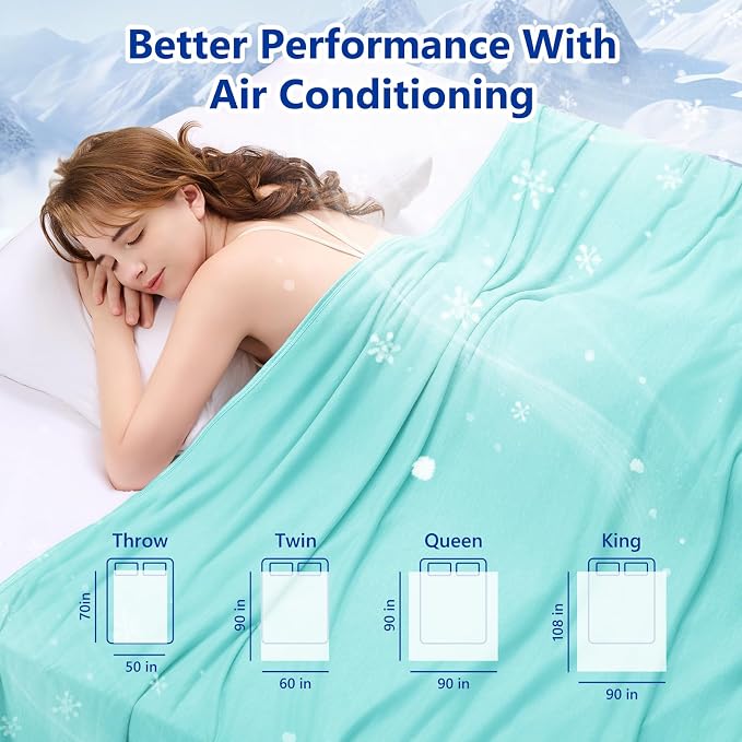 Cooling Blanket for Night Sweats Absorbs Heat to Keep Adults, Children Cool on Warm Nights, Q-Max 0.5 Cooling Blankets for Hot Sleepers, Ultra-Cool Lightweight Sofa Throw Blanket (50"x70") | Absorbs Heat Cold Summer Blanket for Night Sweats & Menopause...
