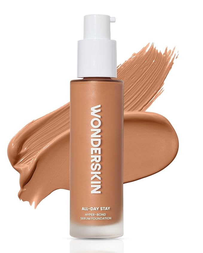 Wonderskin Hyper Bond All-Day Stay Serum Foundation – Waterproof, Transfer-Proof, 24HR Longwear Face Makeup with Niacinamide & Hyaluronic Acid – Lightweight, Natural Finish (Nova)