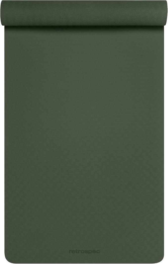 Retrospec Zuma Yoga Mat 6mm Thick Non-Slip TPE Exercise Mat | Cushioned Workout Mat for Yoga Pilates and Home Stretching | 72 x 24 with Carrying Strap