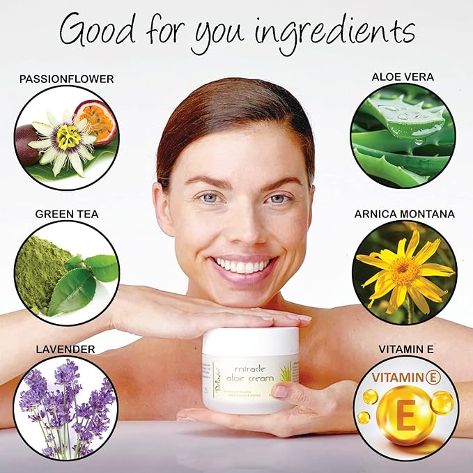 Deluvia Miracle Aloe Cream | Face & Body Moisturizer with Vitamin E & Organic Aloe Vera | Hydrating, Soothing for Dry Skin, Anti-Wrinkle, Acne Scars, Rosacea, Psoriasis, Eczema - 2 Pack