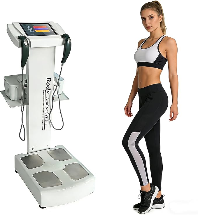 Body Fat Analyzer with Printer Human Body Composition Analysis Scanner with Muscle/Fat Analysis, Health Monitoring, Hydration Tracking & BMI Calculator for Home or Fitness Studio Use, White