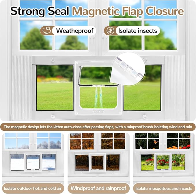 Cat Door for Window, 23"-28" Width