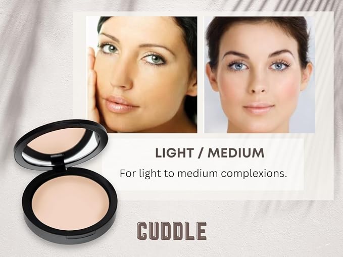 Mineral Dual Powder - 4-in-1 Pressed Mineral Foundation with SPF 15 for Flawless Glow - Oil-Free, Talc-Free, Gluten-Free, 0.45 oz (Cuddle - Light/Medium) by Mommy Makeup