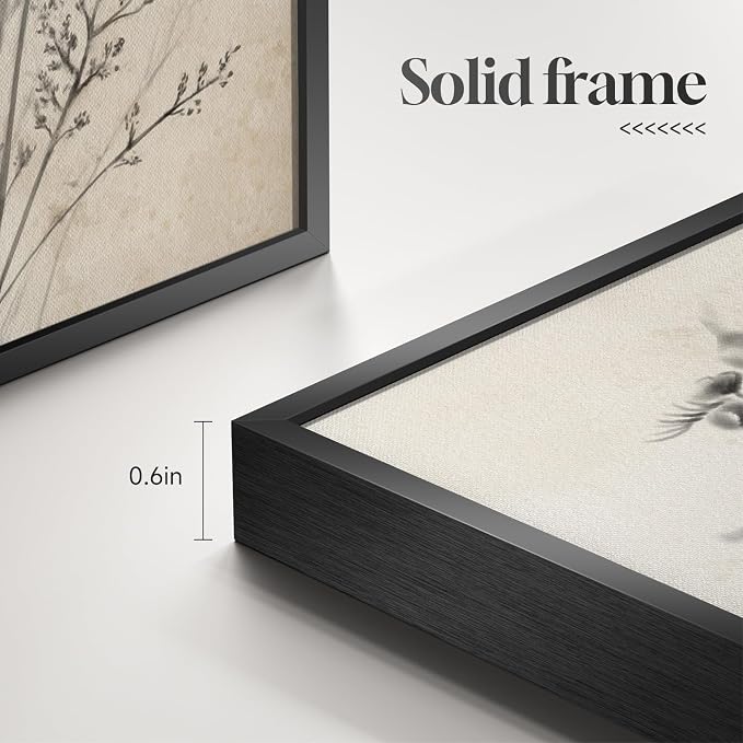 Framed Vintage Floral Botanical Wall Art for Bathroom, 4 Piece 8x10 In | Rustic modern farmhouse wall decor, Waterproof canvas prints, Neutral flower pictures, Kitchen bedroom hallway home decor