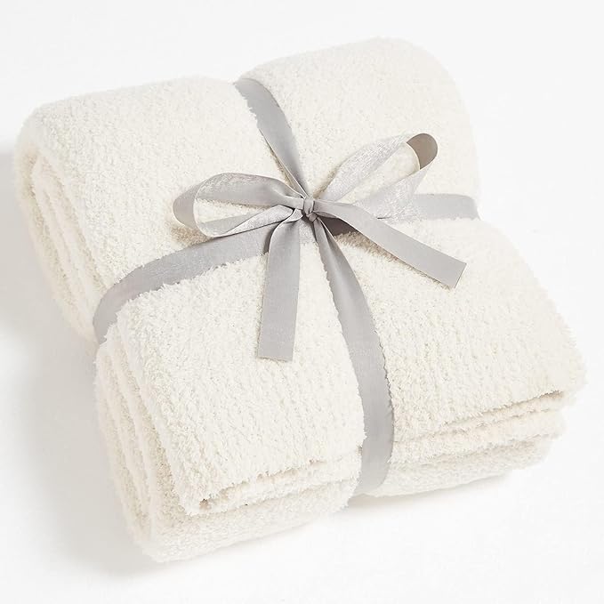 Kids Blanket for Boys Girls 30x40 inches, Soft Cozy Fuzzy Swaddle Throw Blanket for Crib Stroller, White