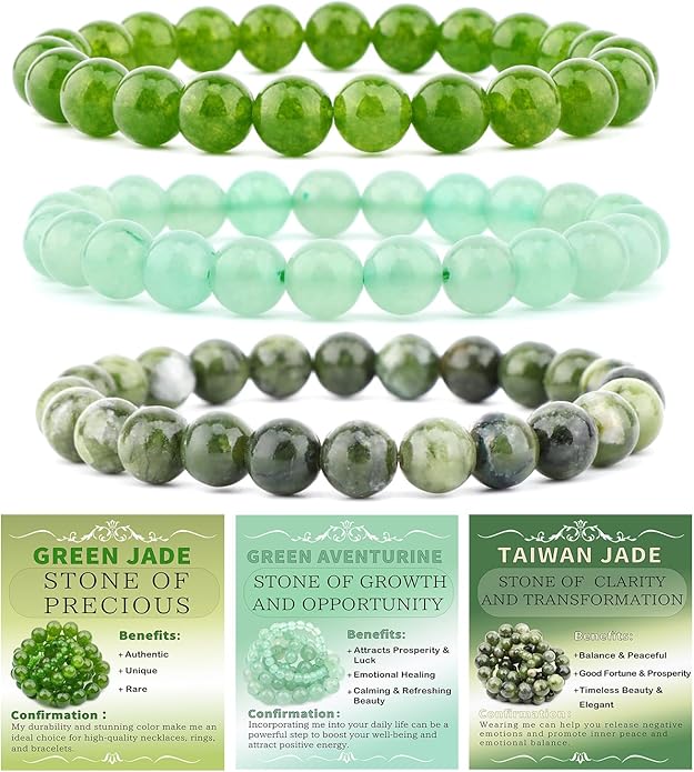 NCB 2.3-Piece 4mm Natural Crystal Gemstone Stretch Bracelets – Handmade Reiki Energy Healing Jewelry for Meditation,Yoga, Unisex