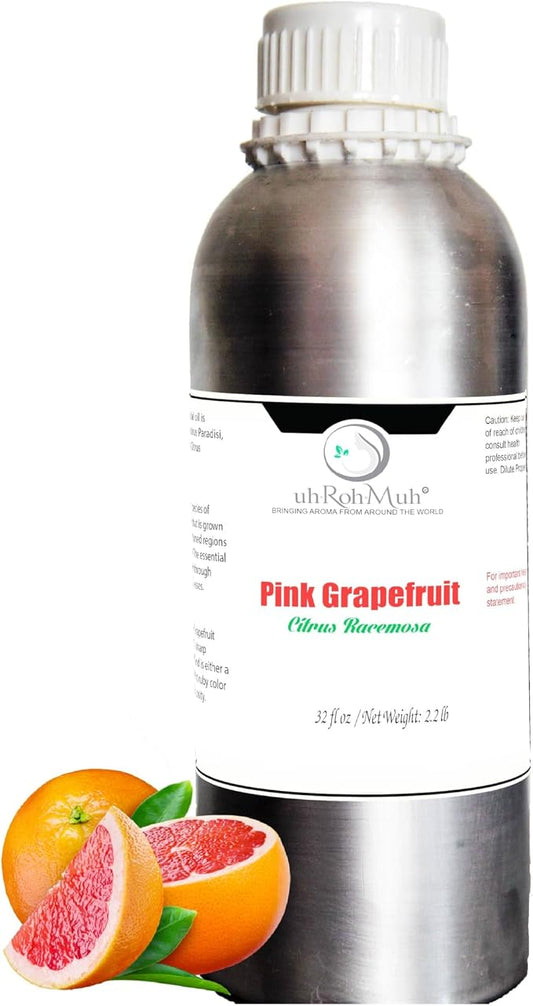 Pink Grapefruit Essential Oil Cold Pressed Citrus Paradisi Peel Oil Fresh Citrus Aroma Top Note Essential Oil for Aromatherapy Diffuser Skincare Haircare DIY Cosmetic Blends - 1 kg Net Wt. 1kg / 2.2lb