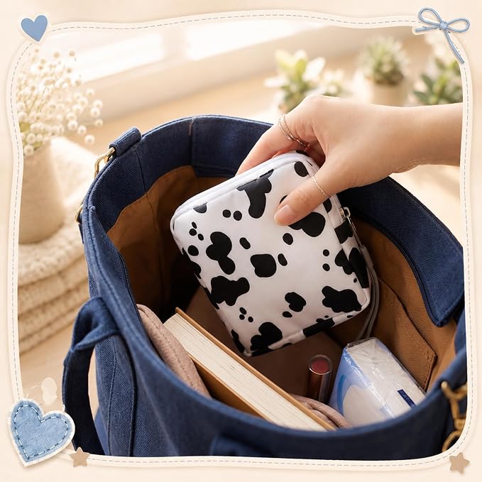 Paterr 24 Pcs Sanitary Napkin Storage Bag Set Including Portable Period Pouch Hand Wrist Strap Lanyard String Holder Tampons Holder Pouch First Period Gift for Teen Girls(Cute Style)