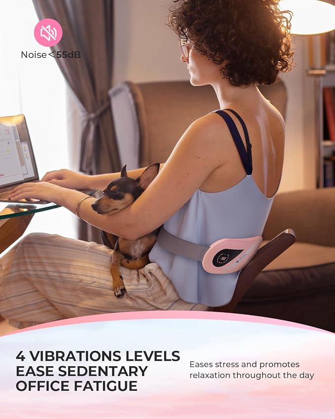 CooCoCo FSA Eligible Portable Heating Pad for Period Cramps, HSA Approved Cordless Menstrual Heating Belt with 4000mAh Battery, 2X Larger Heat Area, Vibration Period Massager, Gifts for Women Girls