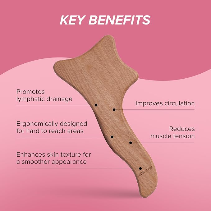 SKIN GYM Sculpt Wooden Body Massage Lymphatic Drainage Tool | Sustainable Massager for Body Care