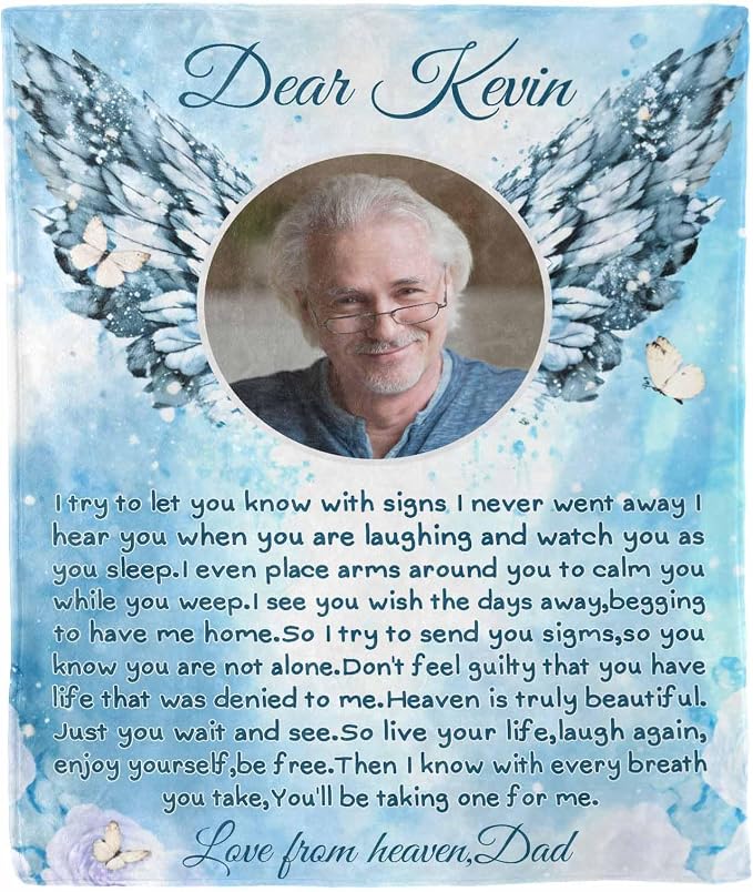 Custom Memorial Blanket with Photo - Sympathy Gift for Loss of Loved One