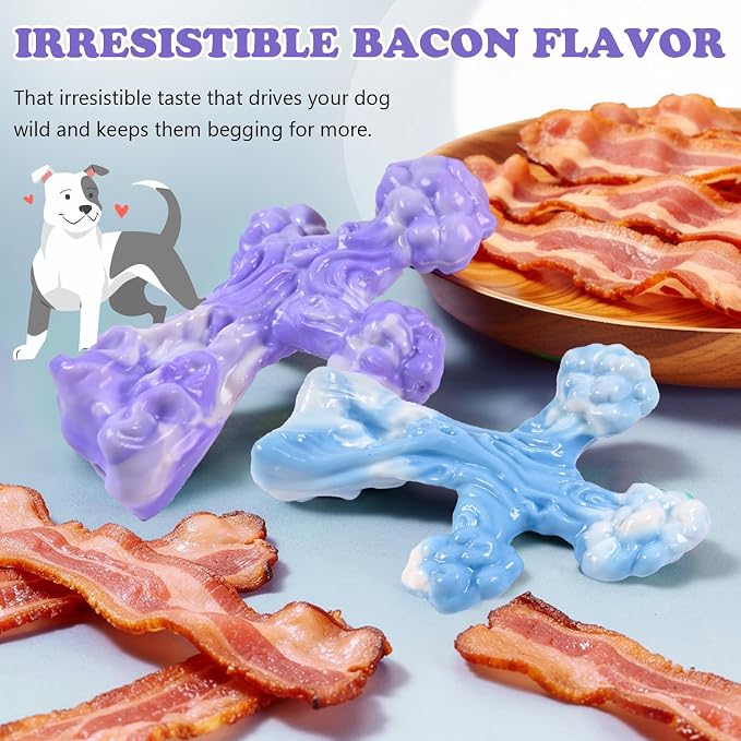 2Pack TreeBone Indestructible Dog Chew Toys for Aggressive Chewers