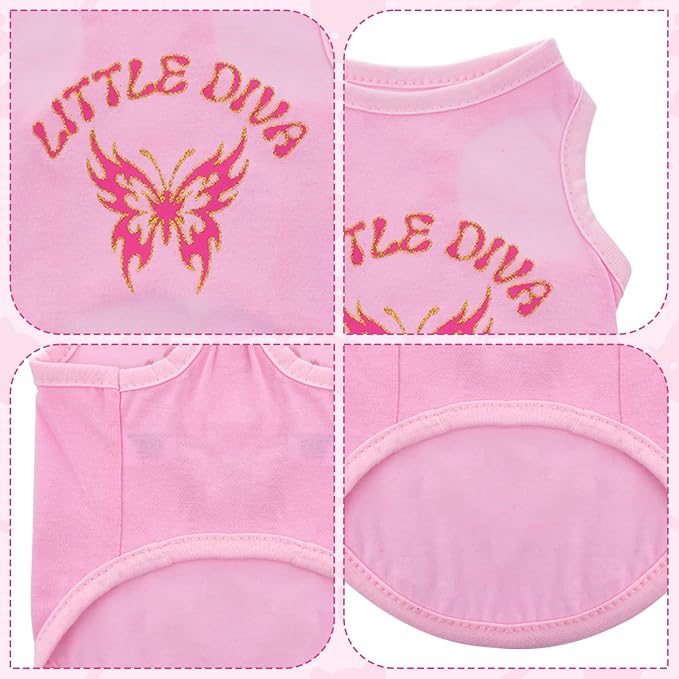 choyaxo 4pcs Dog Printed Shirts Cute Puppy Clothes Sleeveless Pet T Shirts for Small Medium Dogs Cats Summer