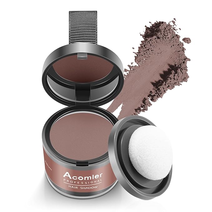 Acomler Instantly Root Cover Up Powder - Hairline Shadow, Touch Up for Thinning, Grey Hair, Eyebrows, Beard Line, Bald Spots (Auburn)