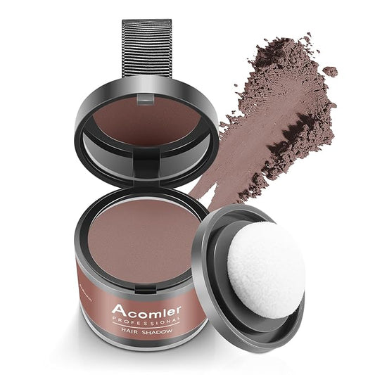 Acomler Instantly Root Cover Up Powder - Hairline Shadow, Touch Up for Thinning, Grey Hair, Eyebrows, Beard Line, Bald Spots (Auburn)