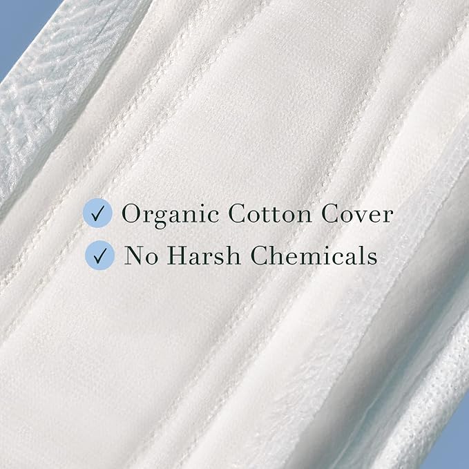 Rael Incontinence Pads for Women, Organic Cotton Cover, Postpartum Essential, Heavy Absorbency, Bladder Control, 4-Layer Core with Leak Guard Technology, Long Length (Ultimate, 20 Count)