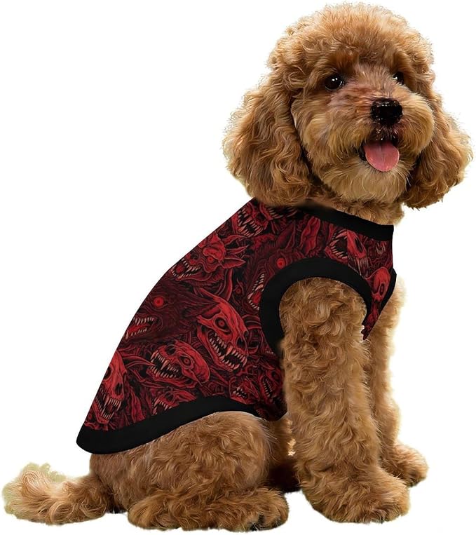 Halloween Pet Vest Bloody Skull Pet Shirts X-Small | horror wolf Dog Shirt Vest cute pet Sleeveless Vests Ice Silk Dog T-Shirts holiday Dog Clothes Halloween Canine Wear