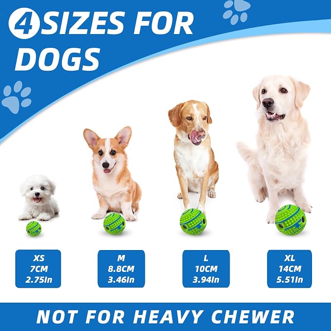 Spiky Interactive Dog Toys Ball, L, 3.94 in (10 cm) | Shaking with Gibbering Sound, Training, Teeth Cleaning, Herding, Straight