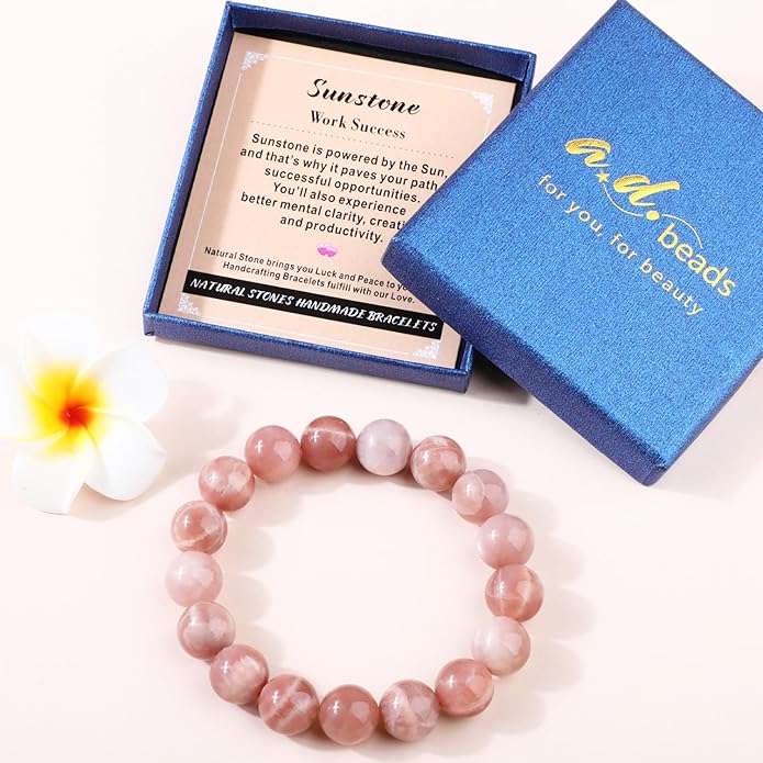 AD Beads Handmade Gemstone Stretch Elastic Bracelet Crystal Healing Reiki Nature's Beauty and Spiritual Essence Unisex
