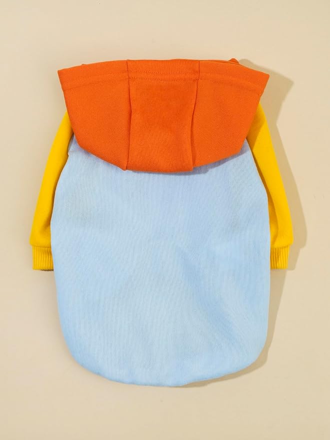Basic Dog Hoodie Sweatshirt Puppy Sweater Warm Cat Costumes Pet Clothes for Chihuahua Puppy Kitten Small Medium Dogs Orange and Blue X-Large
