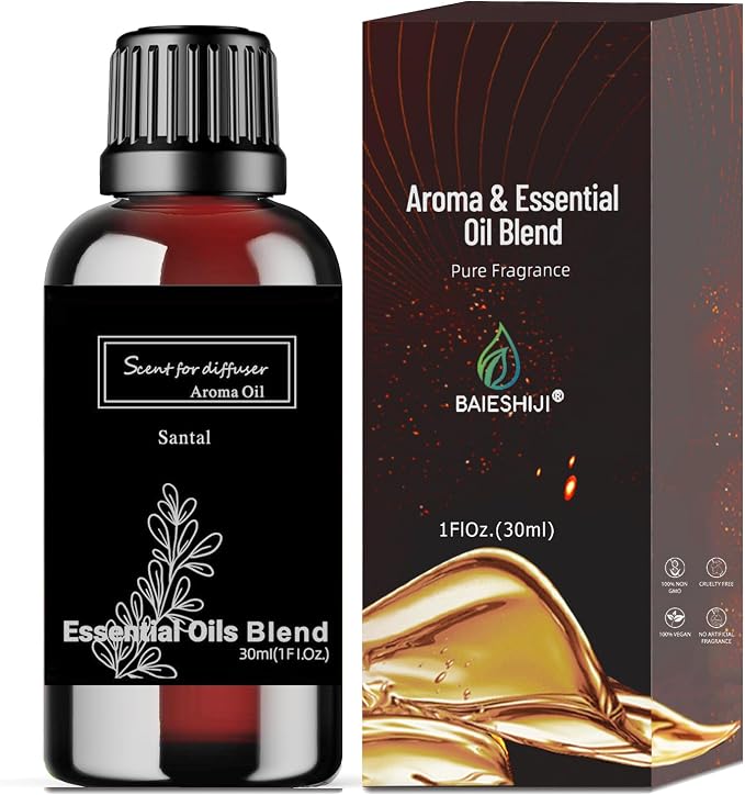 Santal Essential Oil Inspired by Luxury Hotel for Diffusers, Pure Hotel Diffuser Oil, Sandalwood, Cedarwood and Musk, Home Luxury & Hotel Scent - 30ML