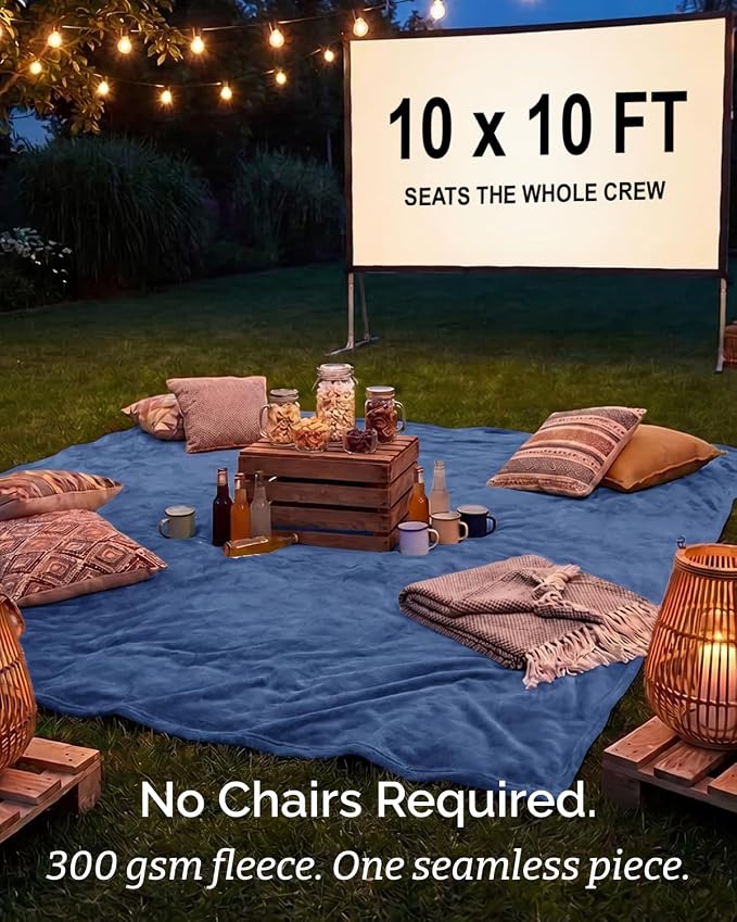Ultra Soft Fleece Blanket Oversized King Size - Flannel Fleece Luxury Blanket - Lightweight for Couch Bed Chair - Thick, Warm and Breathable - All Season Cozy, Washed Blue