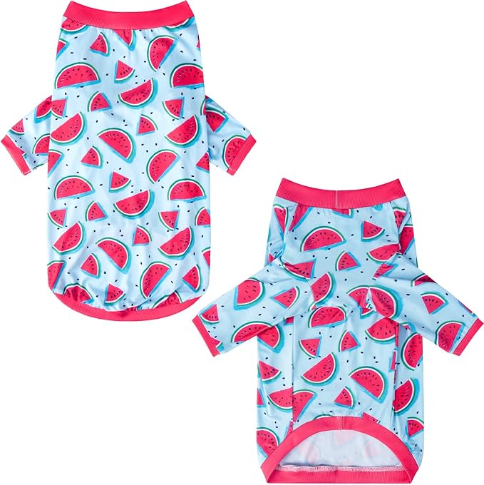 Dog Blue T Shirts Watermelon Pattern Printed Pet Shirt Softable Pajamas for Small Dogs (XL,Watermelon)