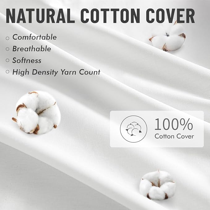 MIULEE 26x26 Pillow Inserts Set 2 100% Virgin Microfiber with Cotton Cover | Throw Pillows for Couch Sofa and Bed,filled with 900 g/1.98 lb (30% more than others) high-resilience virgin microfiber